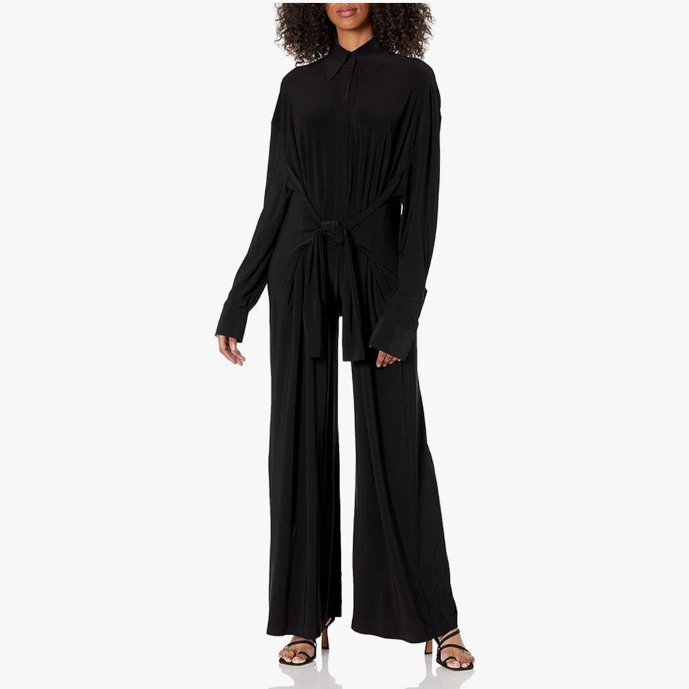 Norma Kamali Black Wide-Leg Jumpsuit